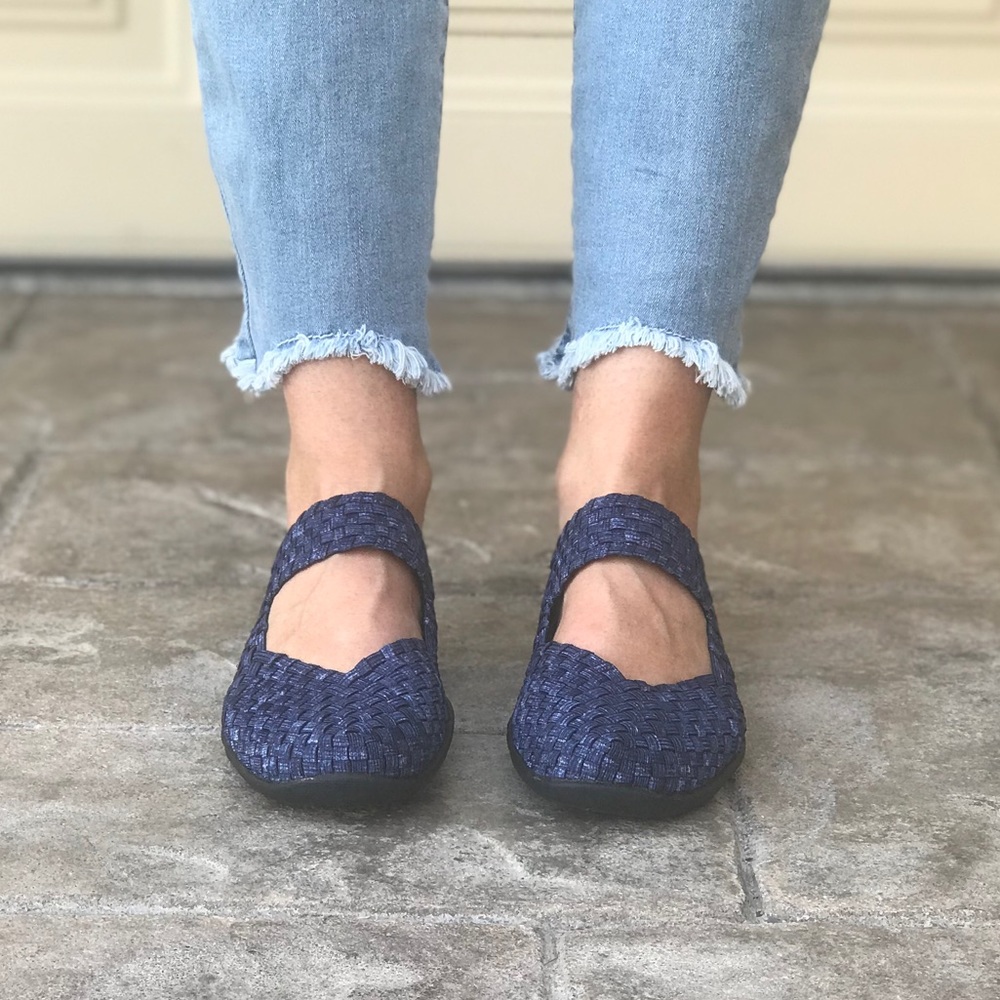 Navy Blue Signature Comfortable Mary Jane Flat - Picture 2 of 8